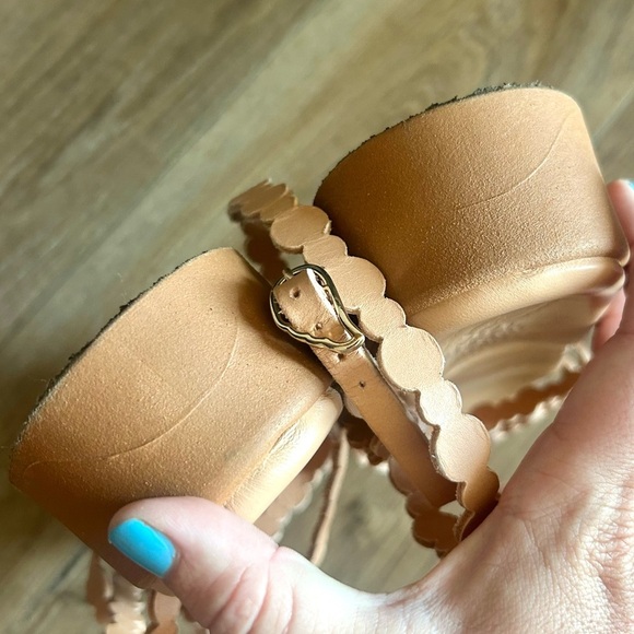 Ancient Greek Sandals Aspis Cowhide Scallop Edged Wrap Sandals SZ 10 - Picture 7 of 12